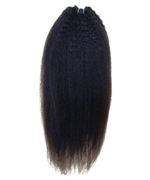 Yaki Curly - Clip on Hand Weft - Virgin Single Drawn (Natural)
